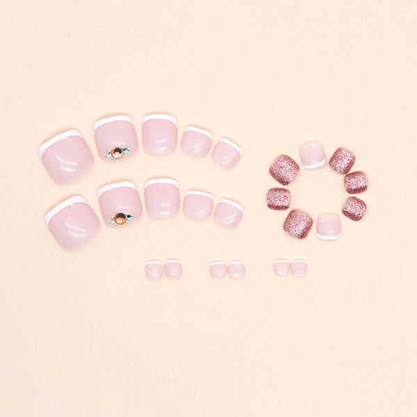 12 Sizes-24 Pcs Press On Nails F076