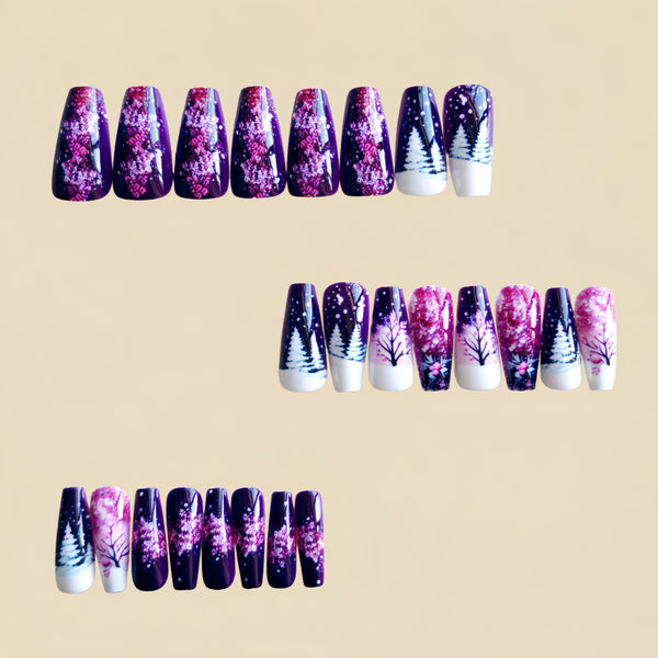 12 Sizes-24 Pcs Press On Nails Y1225