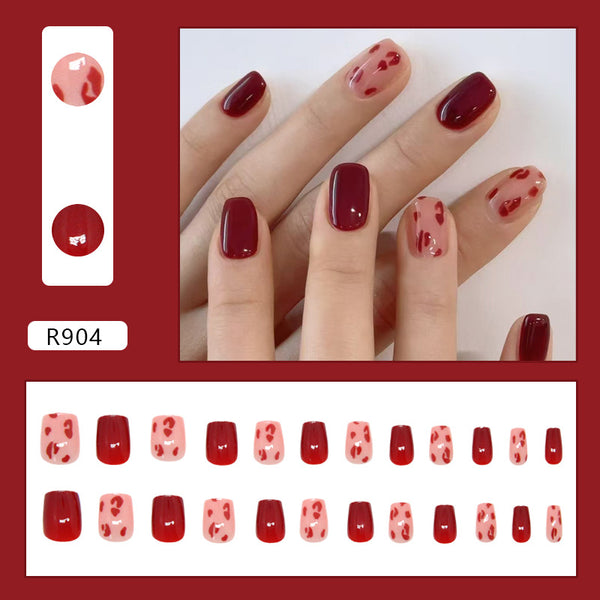 12 Sizes-24 Pcs Press On Nails R904