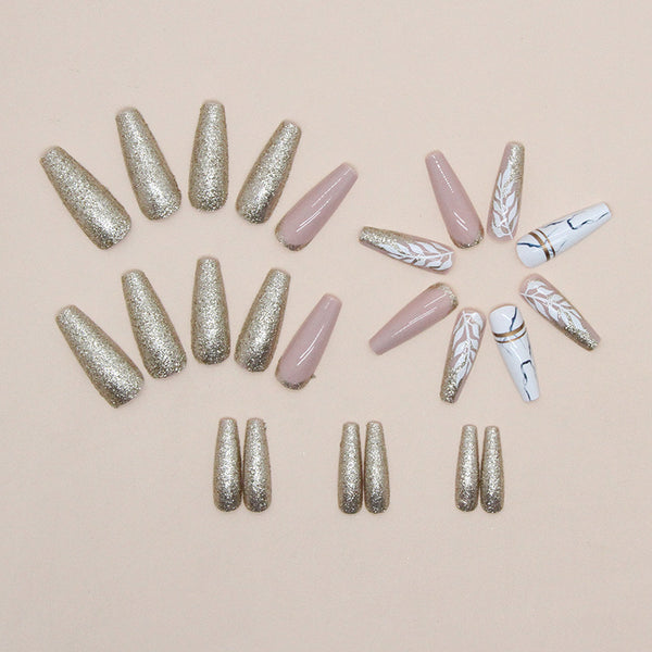 12 Sizes-24 Pcs Press On Nails W1020