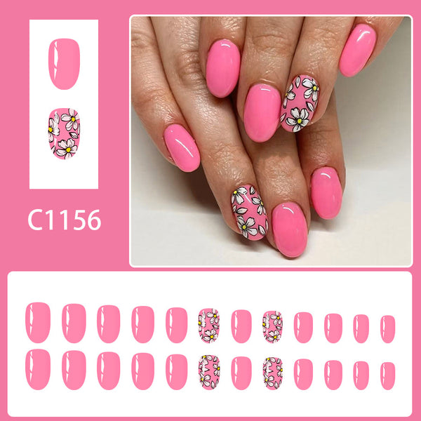 12 Sizes-24 Pcs Press On Nails C1156