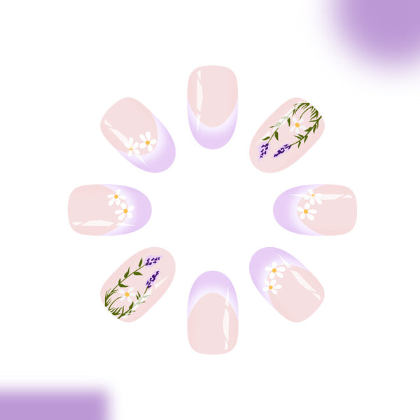 12 Sizes-24 Pcs Press On Nails C1227