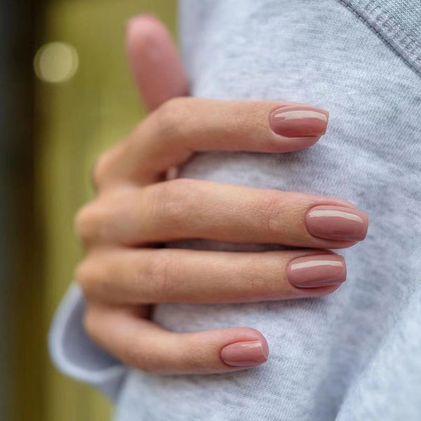 Blue Glossy Medium Square Press on Nails