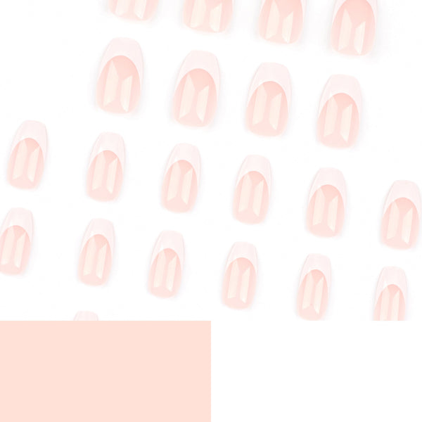 French Glossy Medium Pink Press on Nails