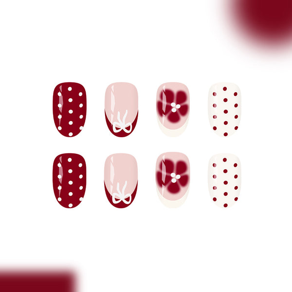 12 Sizes-24 Pcs Press On Nails C1413
