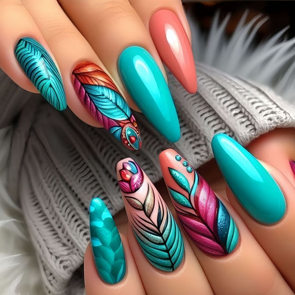 12 Sizes-24 Pcs Press On Nails Y1382