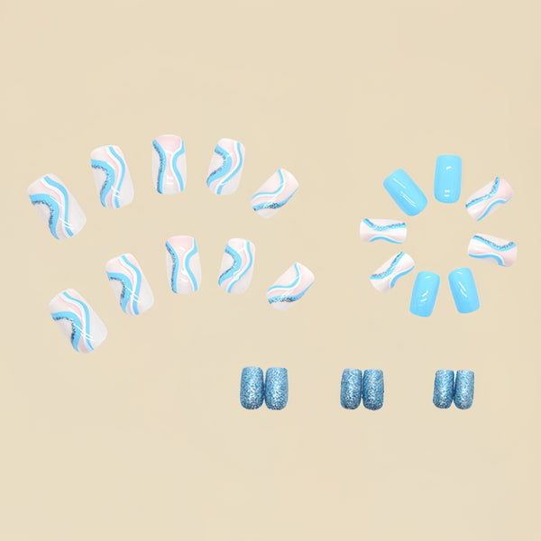 12 Sizes-24 Pcs Press On Nails Y107