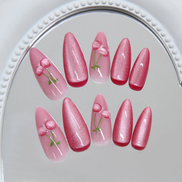 12 Sizes-24 Pcs Press On Nails W2116