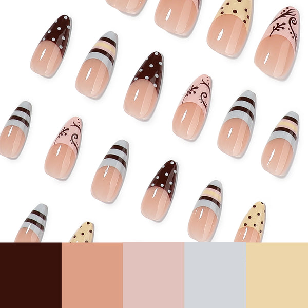 12 Sizes-24 Pcs Press On Nails JP4445