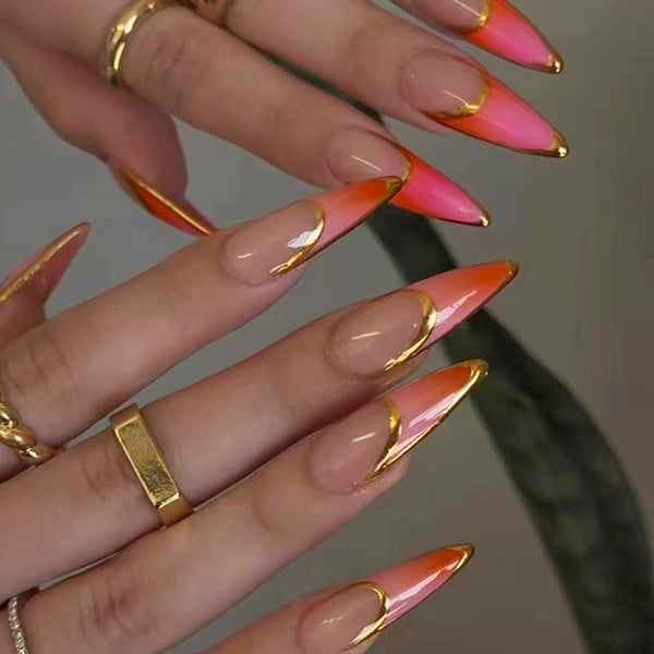 12 Sizes-24 Pcs Press On Nails W1649