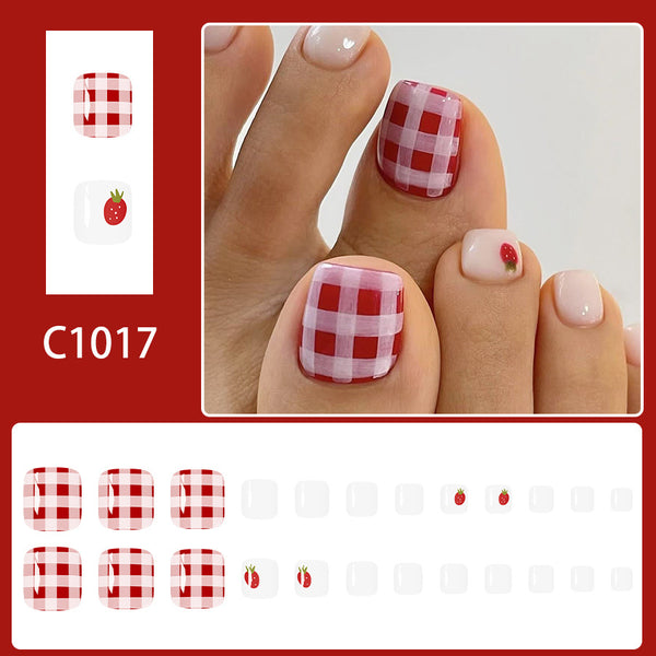 12 Sizes-24 Pcs Press On Nails C1017