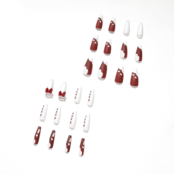 12 Sizes-24 Pcs Press On Nails JP1394