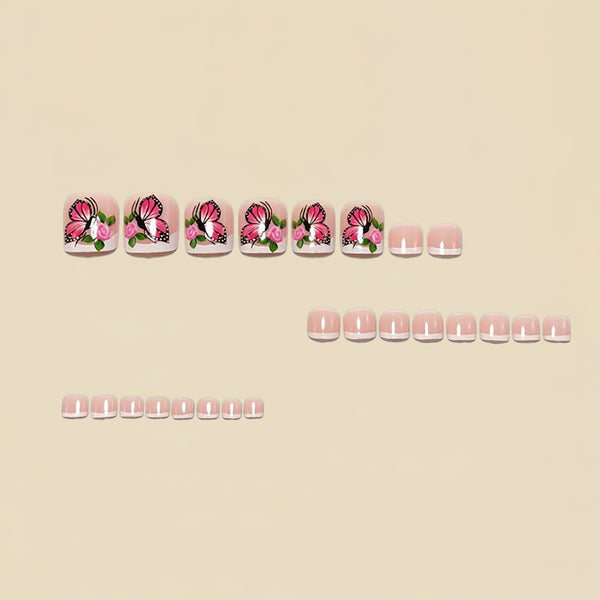 12 Sizes-24 Pcs Press On Nails Y1923