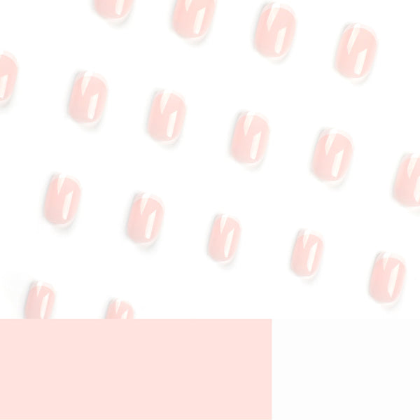 French Glossy Pink Short Press on Nails