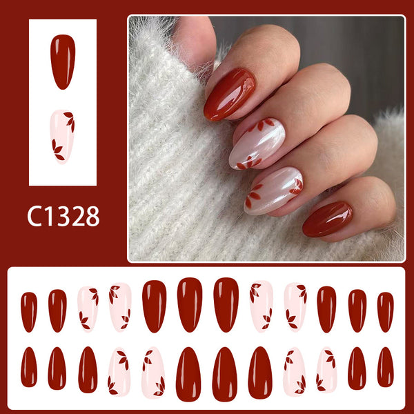 12 Sizes-24 Pcs Press On Nails C1328