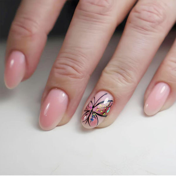 12 Sizes-24 Pcs Press On Nails C1011