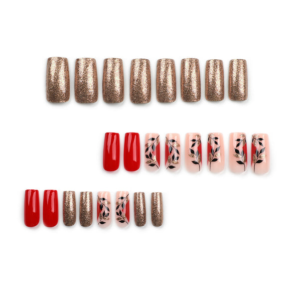 12 Sizes-24 Pcs Press On Nails JP3112