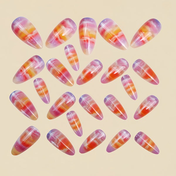 12 Sizes-24 Pcs Press On Nails Y1658