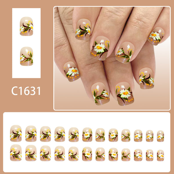 12 Sizes-24 Pcs Press On Nails C1631