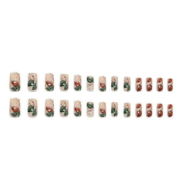 12 Sizes-24 Pcs Press On Nails W1845