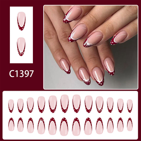 12 Sizes-24 Pcs Press On Nails C1397