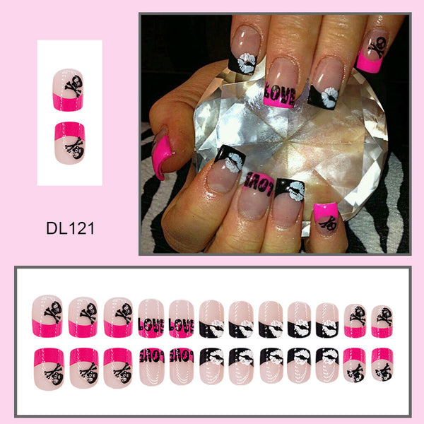 12 Sizes-24 Pcs Press On Nails DL121