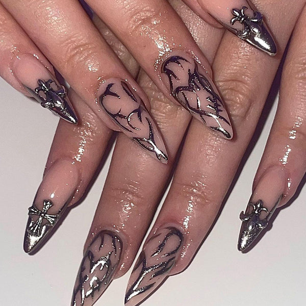 12 Sizes-24 Pcs Press On Nails Z547