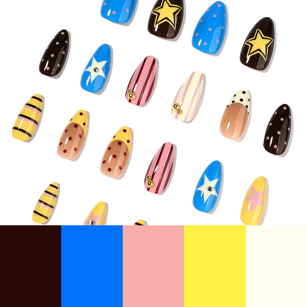 12 Sizes-24 Pcs Press On Nails JP4447