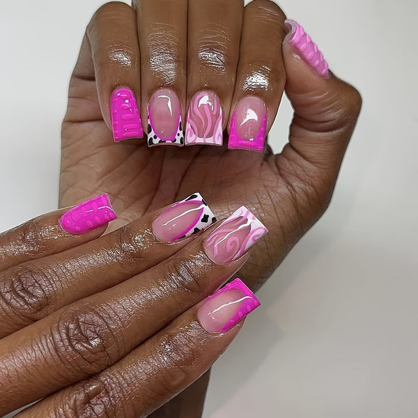 12 Sizes-24 Pcs Press On Nails C031
