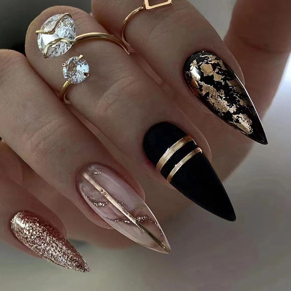12 Sizes-24 Pcs Press On Nails W472