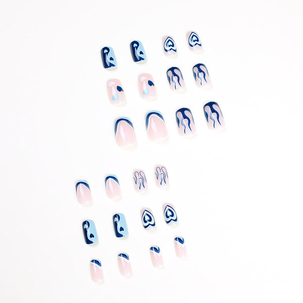 Blue Press on Nails