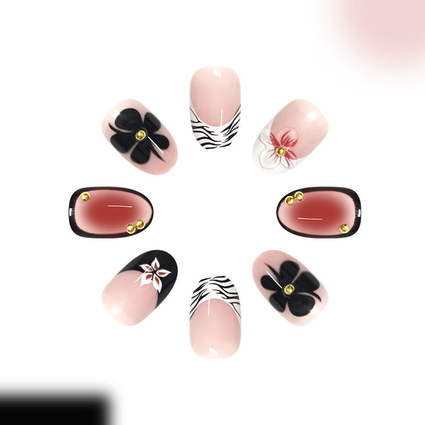 12 Sizes-24 Pcs Press On Nails C1306