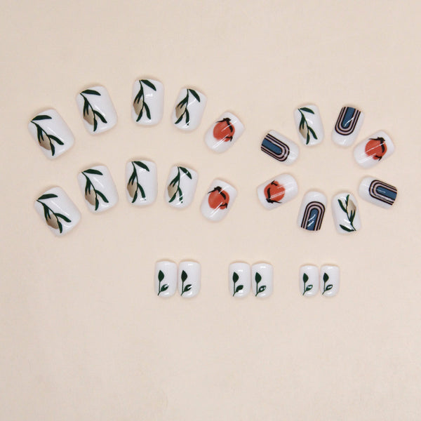 12 Sizes-24 Pcs Press On Nails W1474