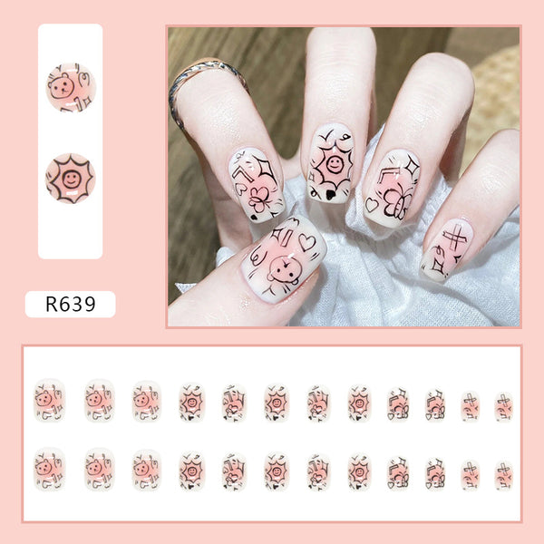 12 Sizes-24 Pcs Press On Nails R639