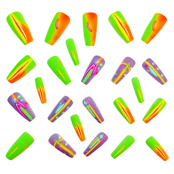 12 Sizes-24 Pcs Press On Nails Y807
