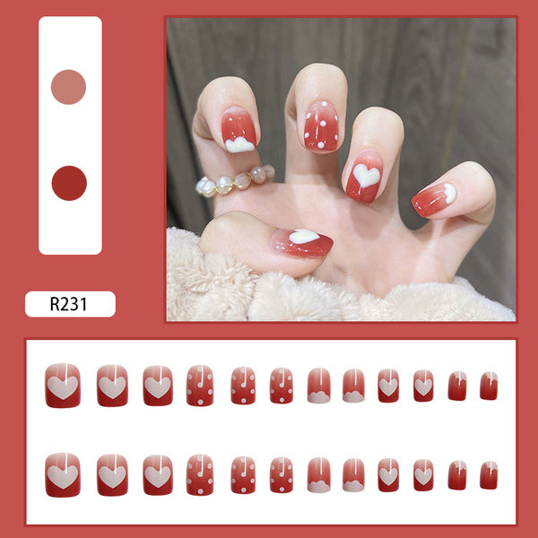 12 Sizes-24 Pcs Press On Nails R201