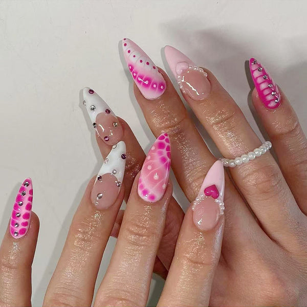 12 Sizes-24 Pcs Press On Nails C1519
