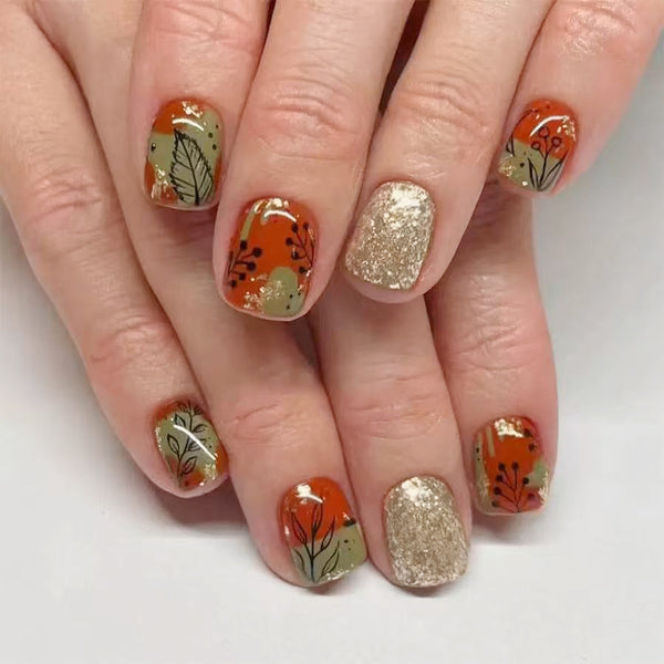12 Sizes-24 Pcs Press On Nails C1148
