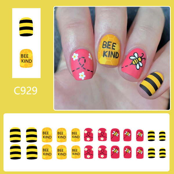 12 Sizes-24 Pcs Press On Nails C929