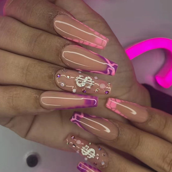 12 Sizes-24 Pcs Press On Nails Z742