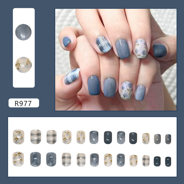 12 Sizes-24 Pcs Press On Nails R977