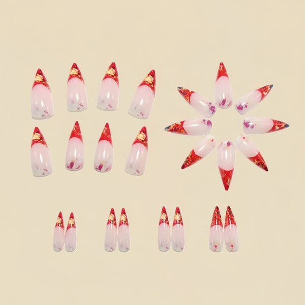 12 Sizes-24 Pcs Press On Nails Y1813
