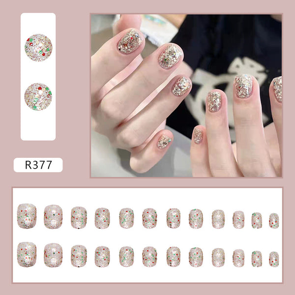 12 Sizes-24 Pcs Press On Nails R361