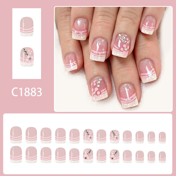 12 Sizes-24 Pcs Press On Nails C1883