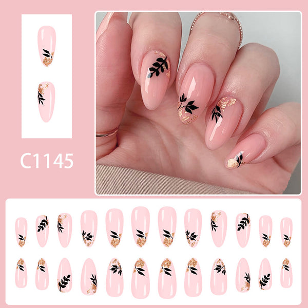 12 Sizes-24 Pcs Press On Nails C1145