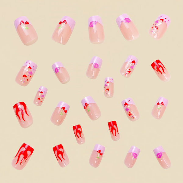 12 Sizes-24 Pcs Press On Nails Y488