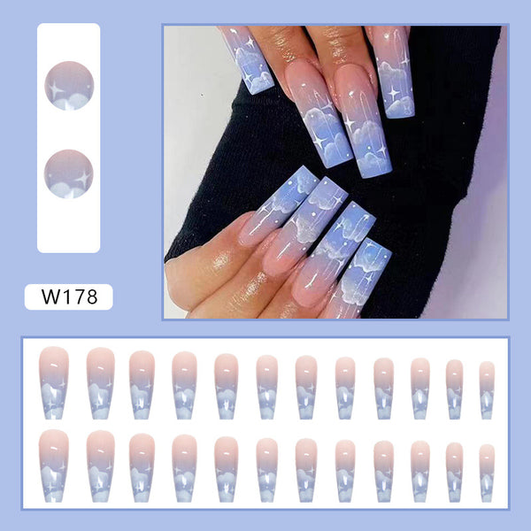 12 Sizes-24 Pcs Press On Nails W161