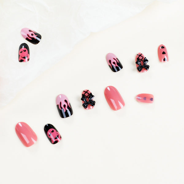 12 Sizes-24 Pcs Press On Nails JP1361