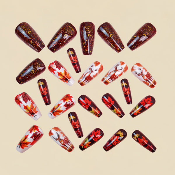 12 Sizes-24 Pcs Press On Nails Y1617