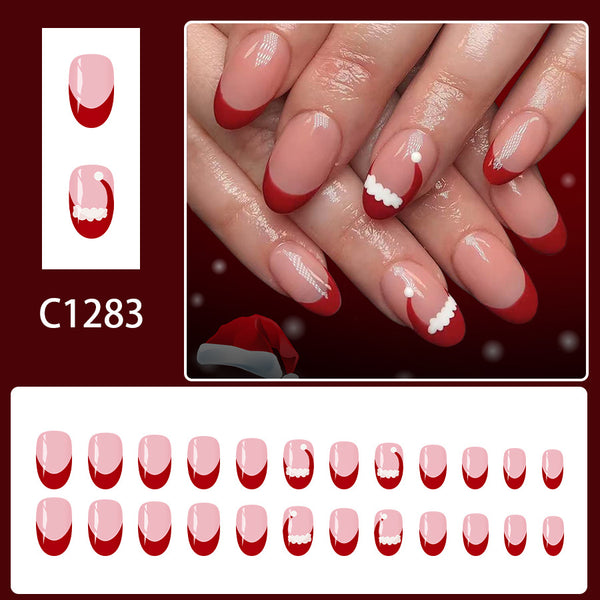 12 Sizes-24 Pcs Press On Nails C1283